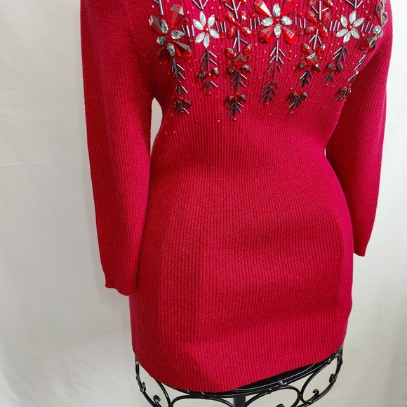 Lauren Michelle Sweater, M, Red, NWT - Picture 6 of 7
